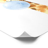 Giraffe, Safari, Blue Bubble Gum, Boy Nursery Poster (Hoek)