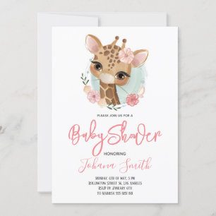 Giraffe Safari Cute Baby shower Uitnodiging