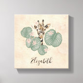 Giraffe Safari Dier Botanisch Canvas Afdruk (Voorkant)