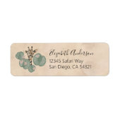 Giraffe Safari Dier Botanisch Etiket (Voorkant)