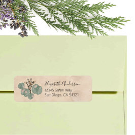 Giraffe Safari Dier Botanisch Etiket