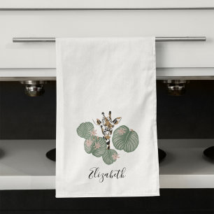 Giraffe Safari Dier Botanisch Handdoek