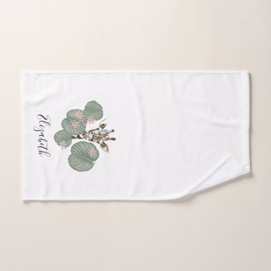 Giraffe Safari Dier Botanisch Handdoek (Handdoek)
