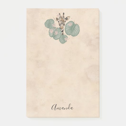 Giraffe Safari Dier Botanisch Post-it® Notes (Voorkant)