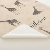 Giraffe Safari Dier Botanisch Sherpa Deken (3/4)