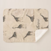 Giraffe Safari Dier Botanisch Sherpa Deken (Voorkant (horizontaal))