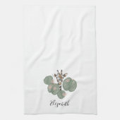 Giraffe Safari Dier Botanisch Theedoek (Verticaal)