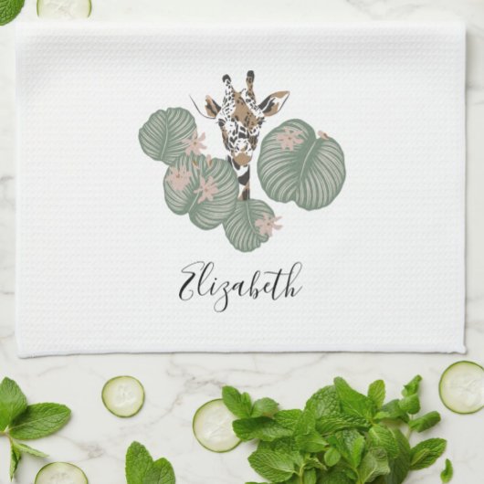 Giraffe Safari Dier Botanisch Theedoek