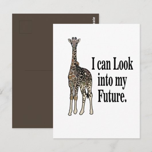 Giraffe Safari Dier Grappige Verjaardag Briefkaart (Voorkant / Achterkant)
