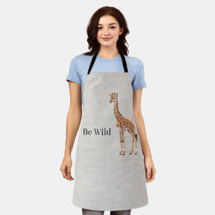 Giraffe Safari Dier Nep Linnen Schort