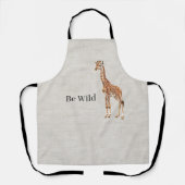 Giraffe Safari Dier Nep Linnen Schort (Voorkant)
