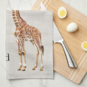 Giraffe Safari Dier Nep Linnen Theedoek (Quarter Fold)