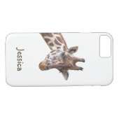 Giraffe Safari Dier op witte meisjesnaam Case-Mate iPhone Case (Achterkant (Horizontaal))