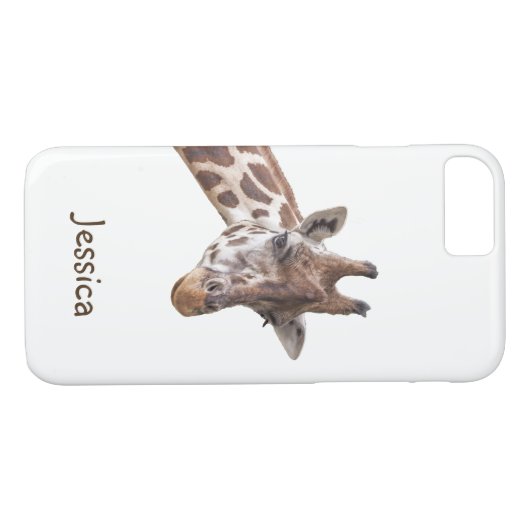Giraffe Safari Dier op witte meisjesnaam Case-Mate iPhone Case (Achterkant (Horizontaal))