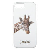 Giraffe Safari Dier op witte meisjesnaam Case-Mate iPhone Case (Achterkant)