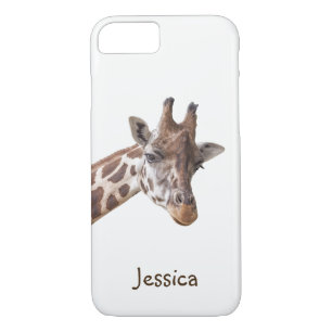 Giraffe Safari Dier op witte meisjesnaam Case-Mate iPhone Case