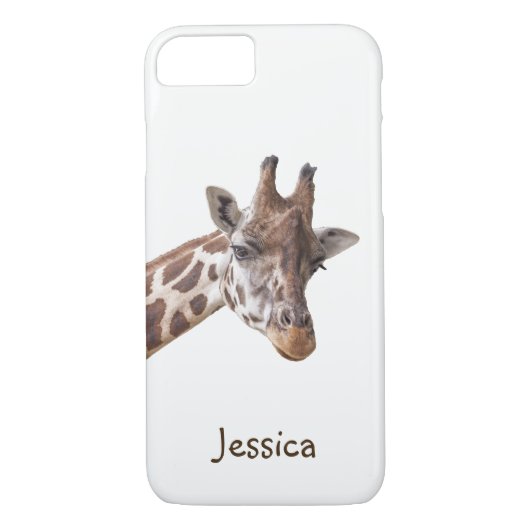 Giraffe Safari Dier op witte meisjesnaam Case-Mate iPhone Case (Achterkant)
