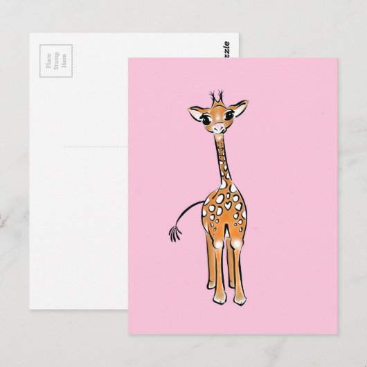 Giraffe, safari-dieren briefkaart (Voorkant / Achterkant)
