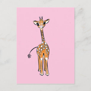 Giraffe, safari-dieren briefkaart