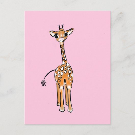 Giraffe, safari-dieren briefkaart (Voorkant)