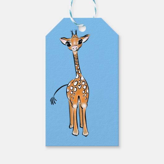 Giraffe, safari-dieren cadeaulabel (Voorkant)