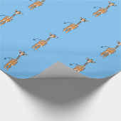 Giraffe, safari-dieren cadeaupapier (Hoek)