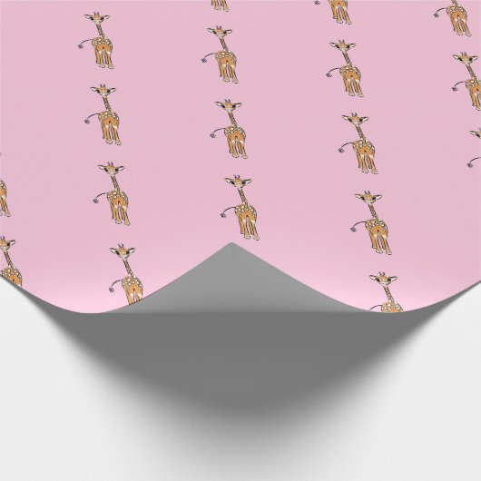 Giraffe, safari-dieren cadeaupapier (Hoek)