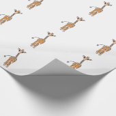 Giraffe, safari-dieren cadeaupapier (Hoek)