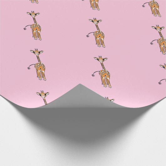 Giraffe, safari-dieren cadeaupapier (Hoek)