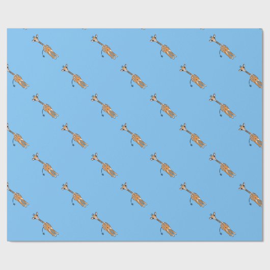 Giraffe, safari-dieren cadeaupapier (Vlak)