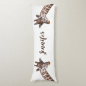 Giraffe Safari Dieren Gepersonaliseerde naam Lichaamskussen (Voorkant Verticaal)