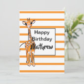 Giraffe, safari-dieren kaart (Staand voorkant)