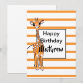 Giraffe, safari-dieren kaart (Voorkant / Achterkant)