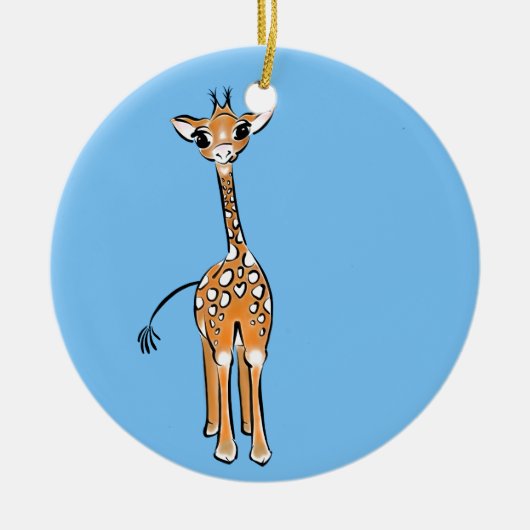 Giraffe, safari-dieren keramisch ornament (Voorkant)