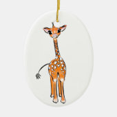 Giraffe, safari-dieren keramisch ornament (Voorkant)