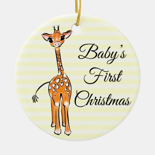 Giraffe, safari-dieren keramisch ornament (Voorkant)