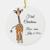 Giraffe, safari-dieren keramisch ornament (Voorkant)