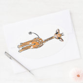 Giraffe, safari-dieren ovale sticker (Envelop)