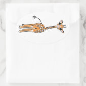 Giraffe, safari-dieren ovale sticker (Tas)