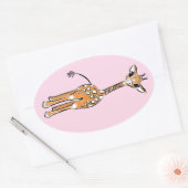 Giraffe, safari-dieren ovale sticker (Envelop)