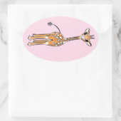 Giraffe, safari-dieren ovale sticker (Tas)