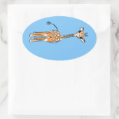Giraffe, safari-dieren ovale sticker (Tas)