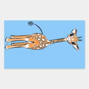 Giraffe, safari-dieren rechthoekige sticker