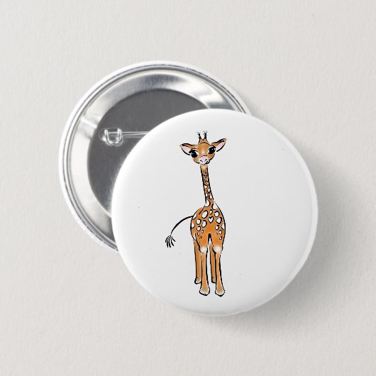Giraffe, safari-dieren ronde button 5,7 cm (Voorkant /achterkant)