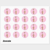 Giraffe, safari-dieren ronde sticker (Vel)