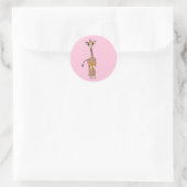Giraffe, safari-dieren ronde sticker (Tas)