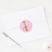 Giraffe, safari-dieren ronde sticker (Envelop)