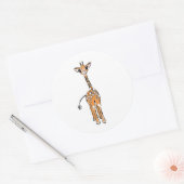 Giraffe, safari-dieren ronde sticker (Envelop)