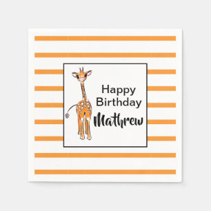 Giraffe, safari-dieren servet