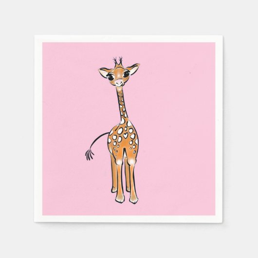 Giraffe, safari-dieren servet (Voorkant)